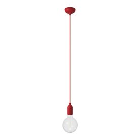 Colored silicone pendant lamp with fabric cable