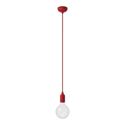 Colored silicone pendant lamp with fabric cable