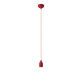 Colored silicone pendant lamp with fabric cable