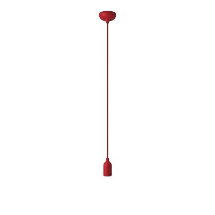 Colored silicone pendant lamp with fabric cable