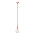 Colored silicone pendant lamp with fabric cable