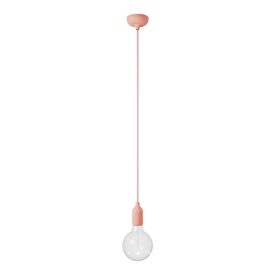 Colored silicone pendant lamp with fabric cable
