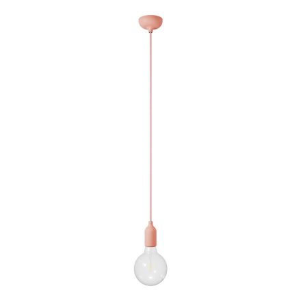 Colored silicone pendant lamp with fabric cable