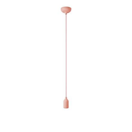 Colored silicone pendant lamp with fabric cable