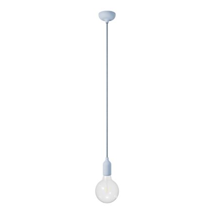 Colored silicone pendant lamp with fabric cable