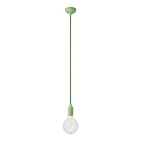 Colored silicone pendant lamp with fabric cable