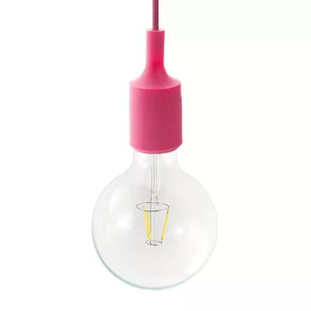  Suspended lamp with textile cable and silicone details - Made in Italy - With bulb included
