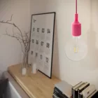  Suspended lamp with textile cable and silicone details - Made in Italy - With bulb included