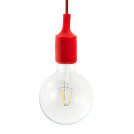    Suspended lamp with textile cable and silicone details - Made in Italy - With bulb included