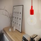  Suspended lamp with textile cable and silicone details - Made in Italy - With bulb included