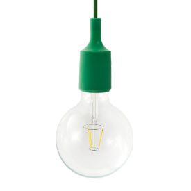    Suspended lamp with textile cable and silicone details - Made in Italy - With bulb included