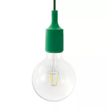  Suspended lamp with textile cable and silicone details - Made in Italy - With bulb included