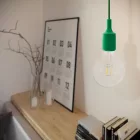  Suspended lamp with textile cable and silicone details - Made in Italy - With bulb included