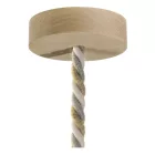 Suspended lamp XL with marine rope and wooden details - Made in Italy - Bulb included
