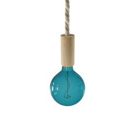   Suspended lamp XL with marine rope and wooden details - Made in Italy - Bulb included