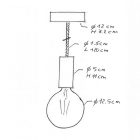 Suspended lamp XL with marine rope and wooden details - Made in Italy - Bulb included