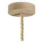 Suspended lamp XL with marine rope and wooden details - Made in Italy - Bulb included