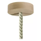 Suspended lamp XL with marine rope and wooden details - Made in Italy - Bulb included