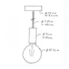 Suspended lamp XL with marine rope and wooden details - Made in Italy - Bulb included