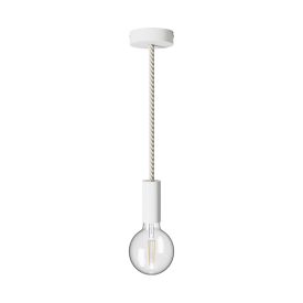   Suspended lamp XL with 16 mm marine cord, painted wood details - Made in Italy - Bulb included