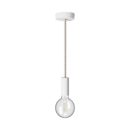 Suspended lamp XL with 16 mm marine cord, painted wood details - Made in Italy - Bulb included