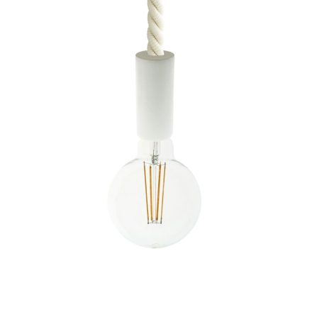 Suspended lamp 2XL with 24 mm marine rope, painted wood details - Made in Italy - Bulb included