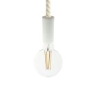 Suspended lamp 2XL with 24 mm marine rope, painted wood details - Made in Italy - Bulb included