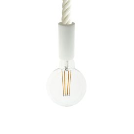   3XL Pendant lamp with 30 mm marine cord and painted wood details - Made in Italy - Bulb included