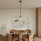 Suspended lamp XL with 16 mm marine cord, painted wood details - Made in Italy - Bulb included