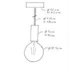 Suspended lamp XL with 16 mm marine cord, painted wood details - Made in Italy - Bulb included