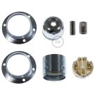 E27 metal lamp holder set with double ring nut for lampshades