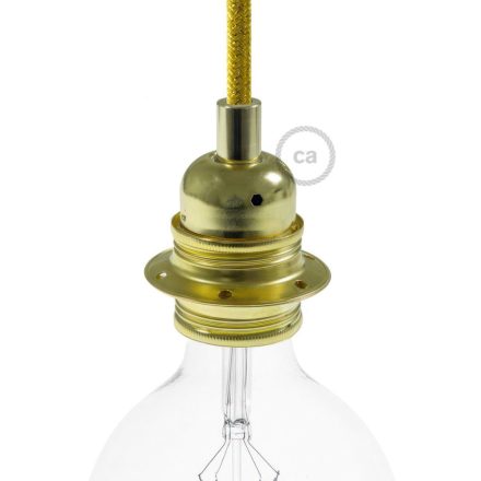 E27 metal lamp holder set with double ring nut for lampshades