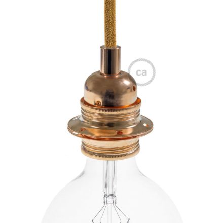  E27 metal lamp holder set with double ring nut for lamp shade