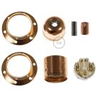 E27 metal lamp holder set with double ring nut for lampshades