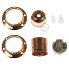 E27 metal lamp holder set with double ring nut for lampshades