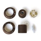 E27 metal lamp holder set with double ring nut for lampshades
