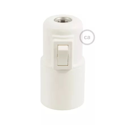 Thermoplastic E27 lamp socket set with switch