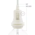Double-sleeve, thermoplastic E27 lamp socket set for lampshades with switch