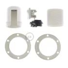 Double-sleeve, thermoplastic E27 lamp socket set for lampshades with switch