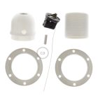 Double sleeve, thermoplastic E27 lamp holder set for lampshades, with pull switch