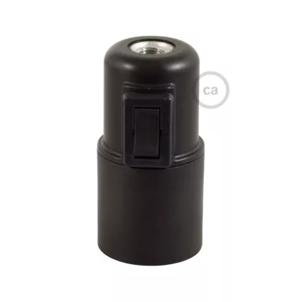 Thermoplastic E27 lamp socket set with switch