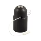 Thermoplastic E27 lamp socket set with pull switch