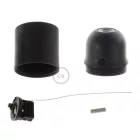 Thermoplastic E27 lamp socket set with pull switch