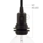 Double-sleeve, thermoplastic E27 lamp socket set for lampshades with switch