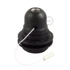 Double sleeve, thermoplastic E27 lamp holder set for lampshades, with pull switch