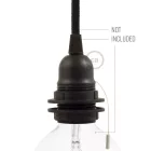 Double sleeve, thermoplastic E27 lamp holder set for lampshades, with pull switch
