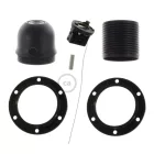 Double sleeve, thermoplastic E27 lamp holder set for lampshades, with pull switch
