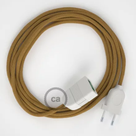  Golden Honey Cotton fabric RC31 2P 10A Extension cable Made in Italy