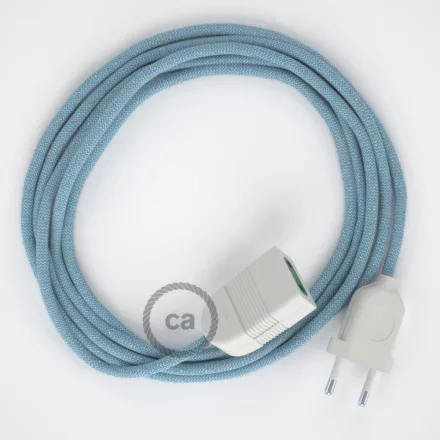  Blue Steward zigzag cotton and natural canvas fabric RD75 2P 10A Extension cable Made in Italy