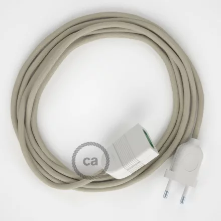  Dove Cotton fabric RC43 2P 10A Extension cable Made in Italy